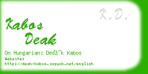 kabos deak business card